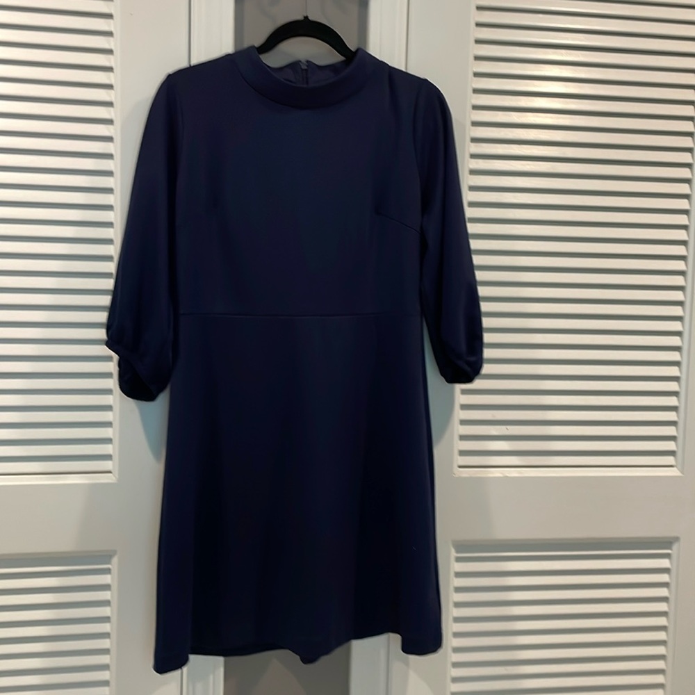 GAP Blue A-line Dress with Bishop Sleeves